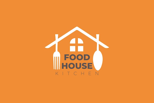 Eine kreative Logovorlage mit einer Idee für Hausmannskost und Hausmannskost, präsentiert in einem Logotyp