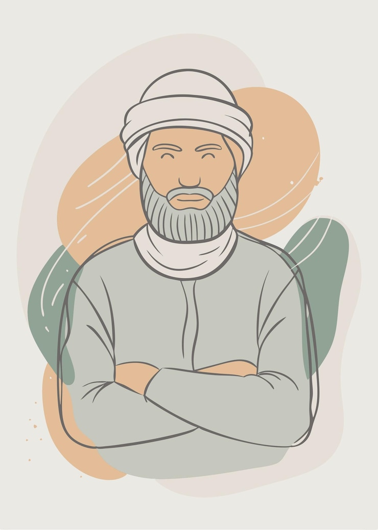 Vektor eine linie kunst der muslimischen zeichnung abstrakte minimale islamische kontinuierliche linie kunst
