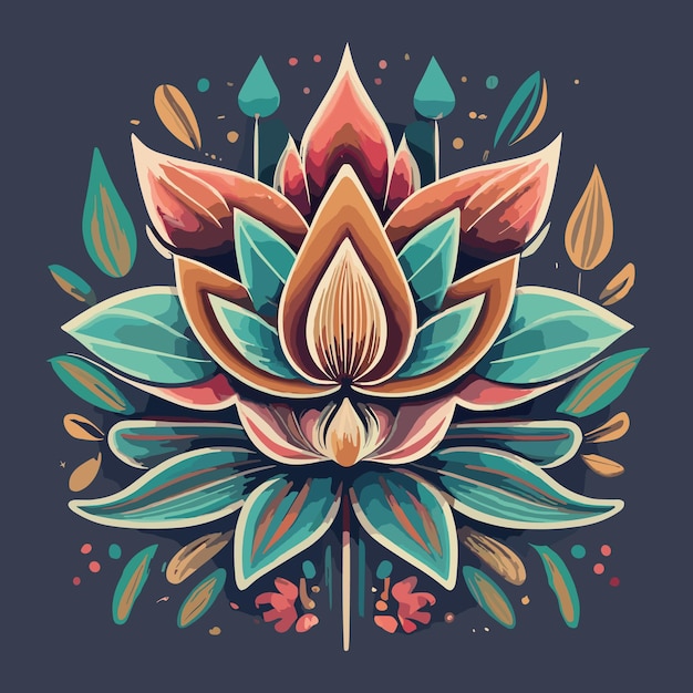 Eine lotusblume silhouette schwarzer hintergrund t-shirt design konzept kunst konzept kunst konzeptionelle ar
