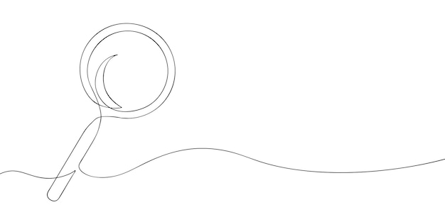 Eine Lupe-Zeichnung in einer Linie Lupe-Vektor-Symbol Vektor-Illustration