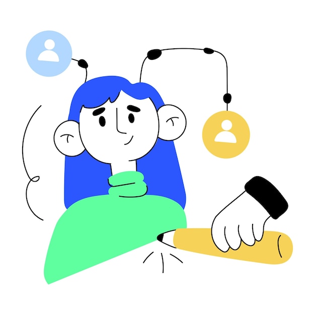 Eine Mini-Illustration im Doodle-Stil, die eine Verbindung herstellt