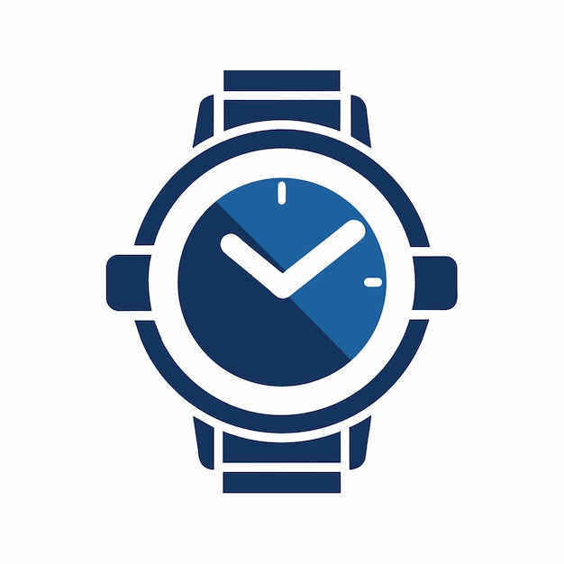 Eine moderne Armbanduhr mit einem einzigen Tick-Markierung auf dem Gesicht Craft ein minimalistisches Logo, das eine moderne armbanduhr darstellt