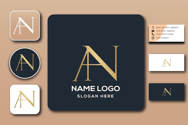 Eine monogramm-logo-vorlage kann farblich bearbeitet werden