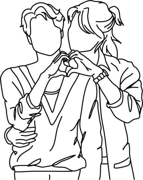 eine Monoline-Zeichnung eines schwulen Paares