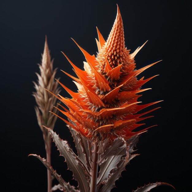 Vektor eine nahaufnahme einer pflanze mit orangefarbenen blüten