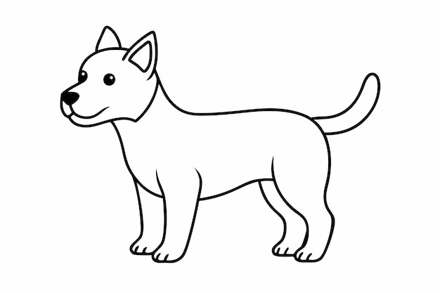 Eine niedliche Charlie Dog Line Art Vektor-Illustration