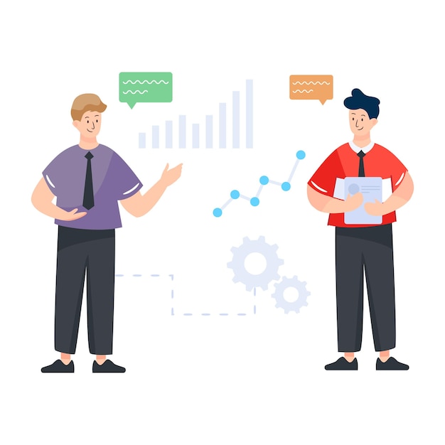 Eine offizielle Gruppenpräsentation von Business Flat Vector