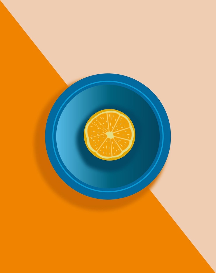 Vektor eine orangenstücke
