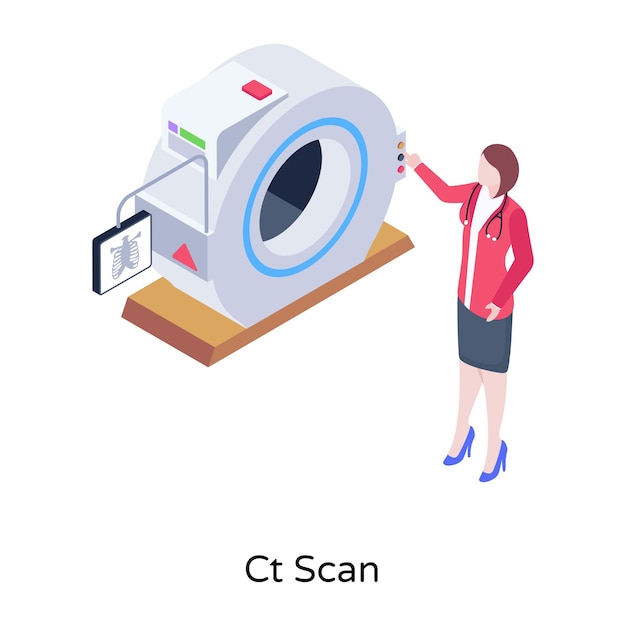 Eine perfekte isometrische darstellung des ct-scans