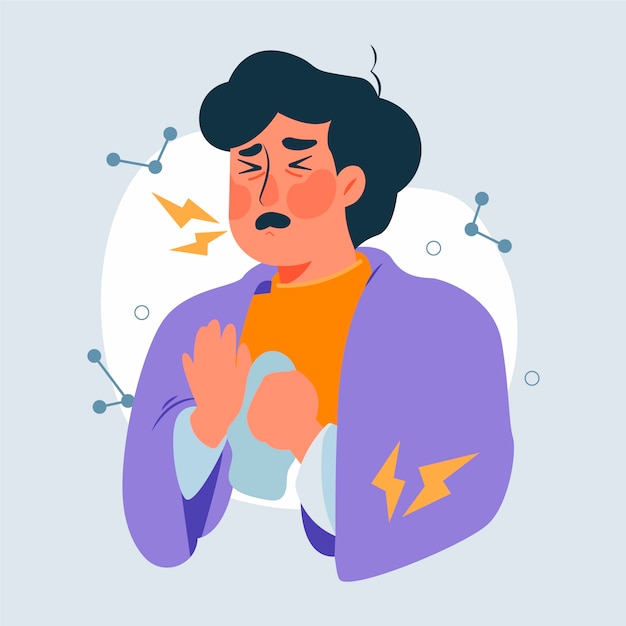 Eine Person mit einer kalten Illustration