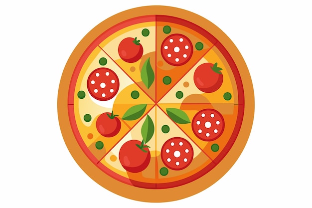 eine Pizza mit Tomaten und Basilikum