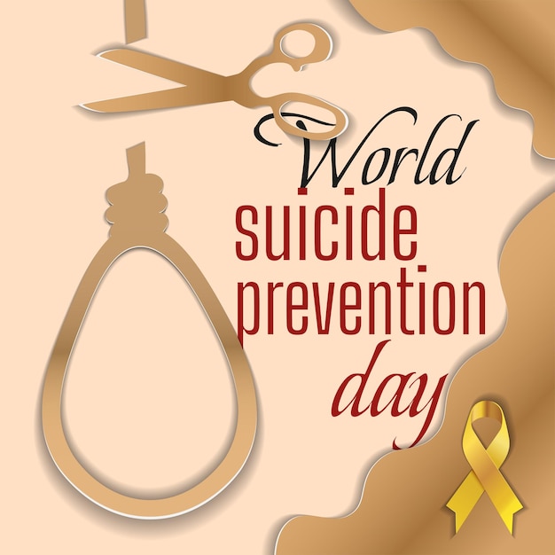 Eine Postkarte im Scherenschnitt-Stil, die dem Welttag der Suizidprävention gewidmet ist