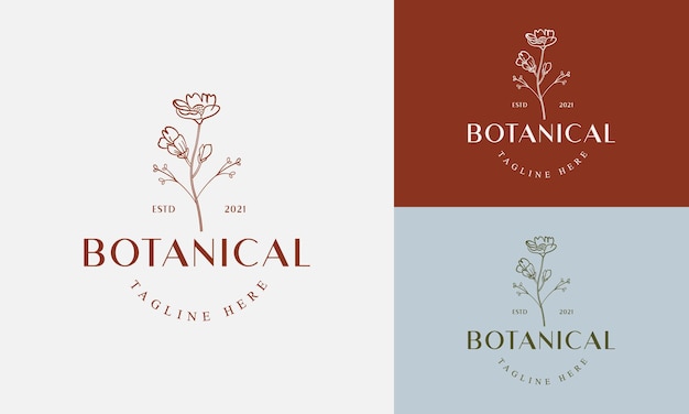 Eine Reihe botanischer Logos