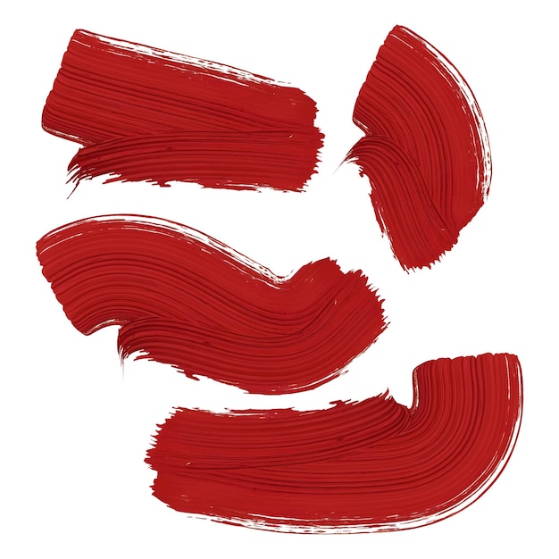 eine Reihe roter und weißer Pinsel mit einem roten Pinsel