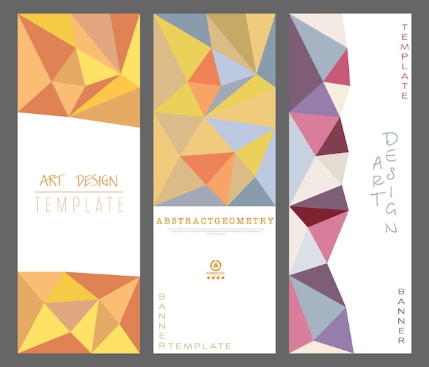 Eine Reihe von abstrakten geometrischen Design-Layouts Die Idee für Titelseiten umfasst Bücher, Broschüren, Flyer, Poster, Broschüren. Vorlage für Einrichtungs- und Dekorationsideen Einfacher Stil