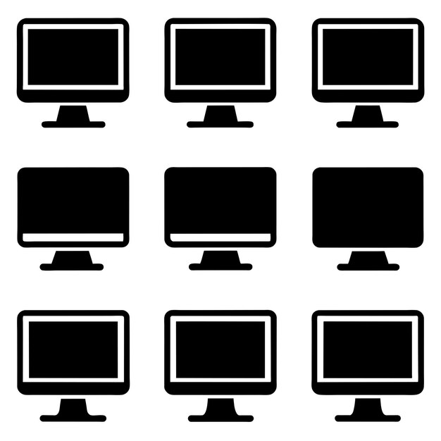 eine Reihe von Computermonitoren mit den Worten der weiße Hintergrund