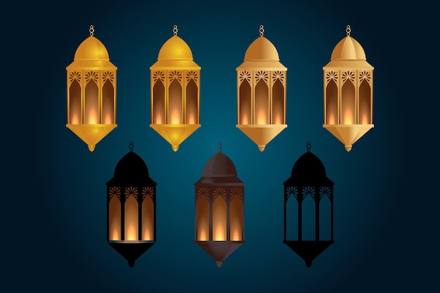 Vektor eine reihe von lampen für ramadan ramadan-laternen