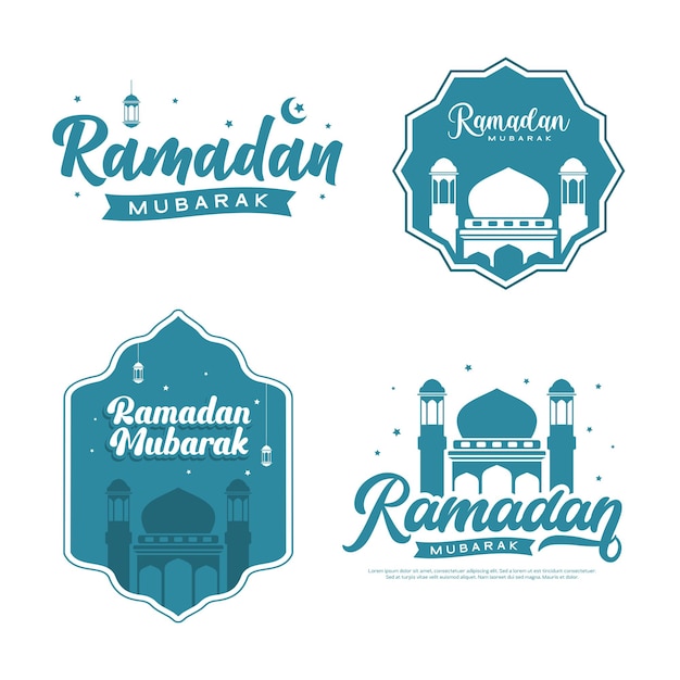 Vektor eine reihe von logos für ramadan mubarak