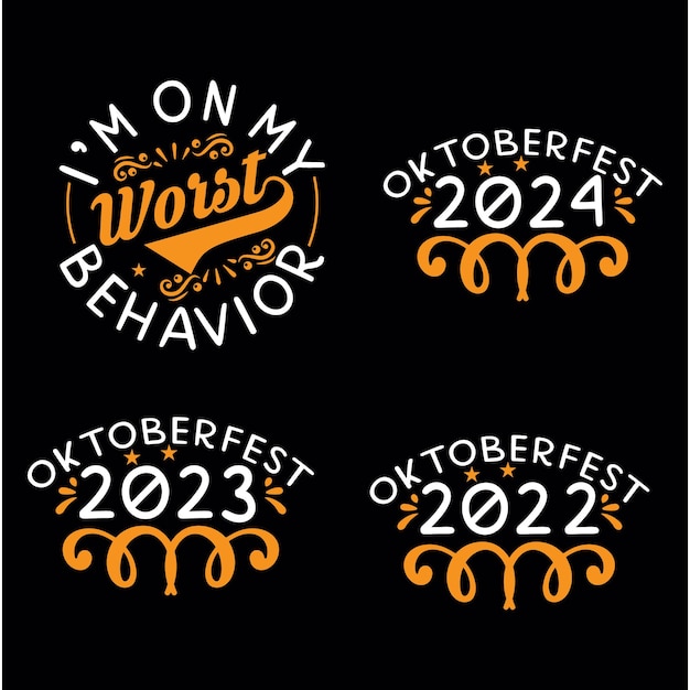 Eine reihe von oktoberfest-svg-designs