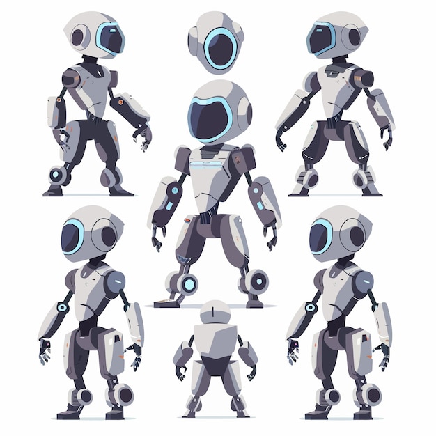 eine Reihe von Robotern mit verschiedenen Charakteren, darunter einer, der sagt, Robot