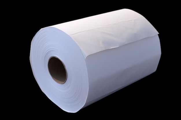 eine Rolle Toilettenpapier wird auf einem schwarzen Hintergrund gezeigt