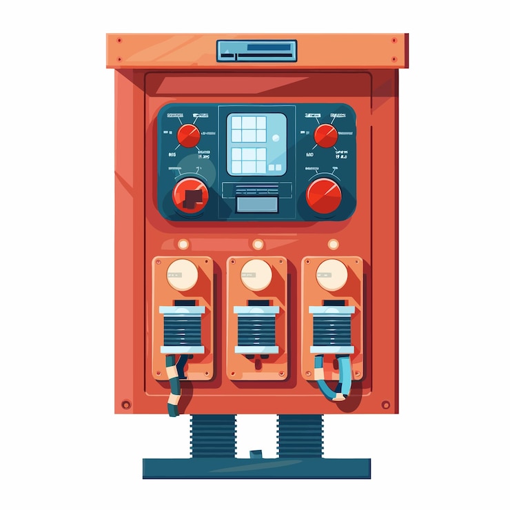 Vektor eine rote maschine mit dem wort "gas" darauf