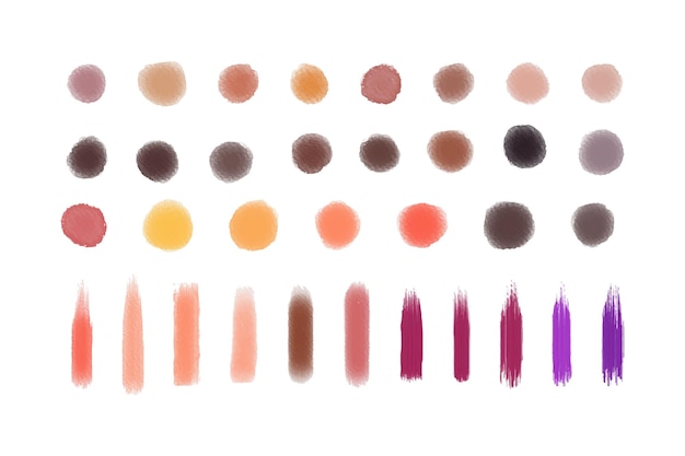 Vektor eine sammlung farbiger pinsel mit verschiedenen farben.