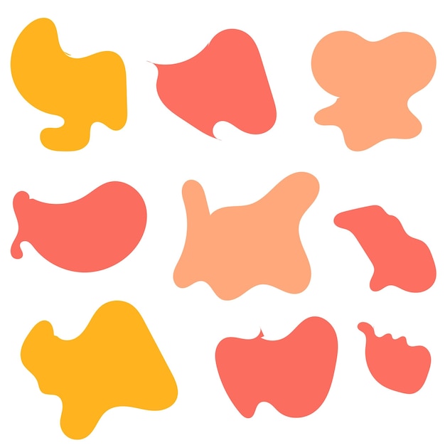 eine Sammlung orangefarbener und rosa Illustrationen mit dem Wort Zahnpasta