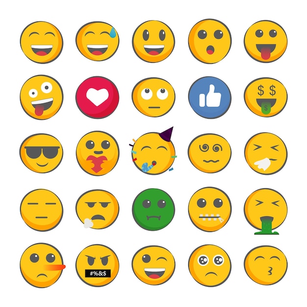 Eine Sammlung von Emojis
