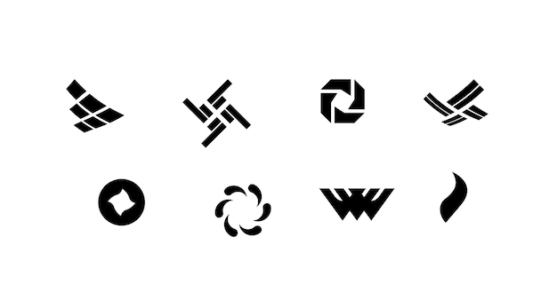 Eine sammlung von logos, darunter das logo w und w.