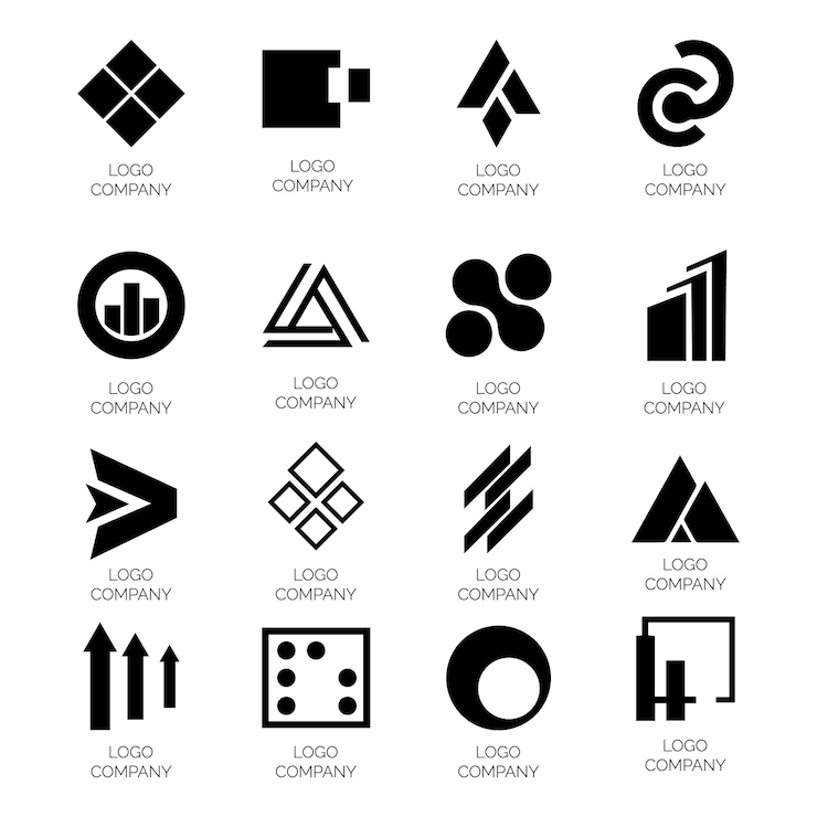 Vektor eine sammlung von logos, die für ein unternehmen namens logo company bestimmt sind.