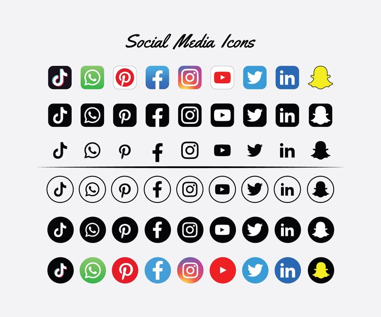 Vektor eine sammlung von social-media-icons, einschließlich social media, social media und social-media-icons.