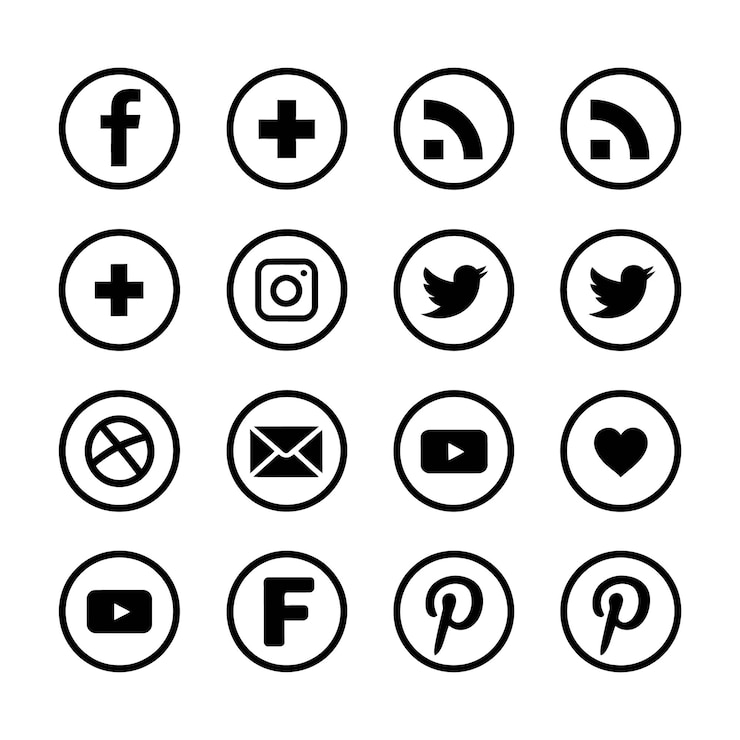 Vektor eine sammlung von social-media-ikonenvektoren