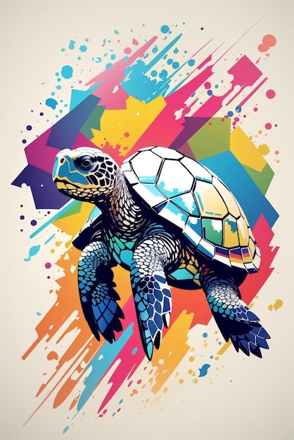 Vektor eine schildkröte im wpap-stil