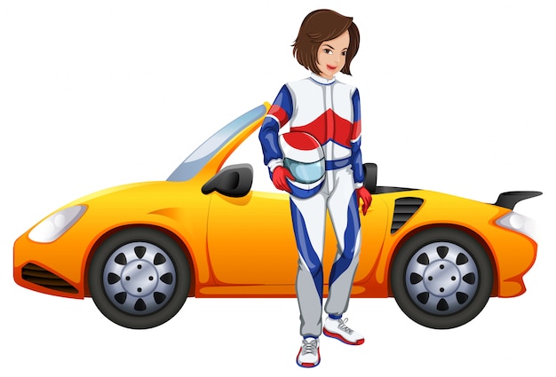 Eine schöne lady car racer