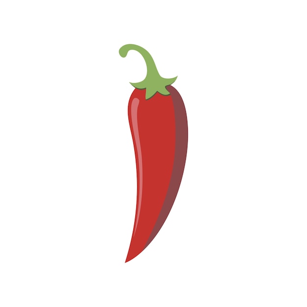 eine schöne rote Chili-Vektor-Design-Illustration und ein sauberer weißer Hintergrund