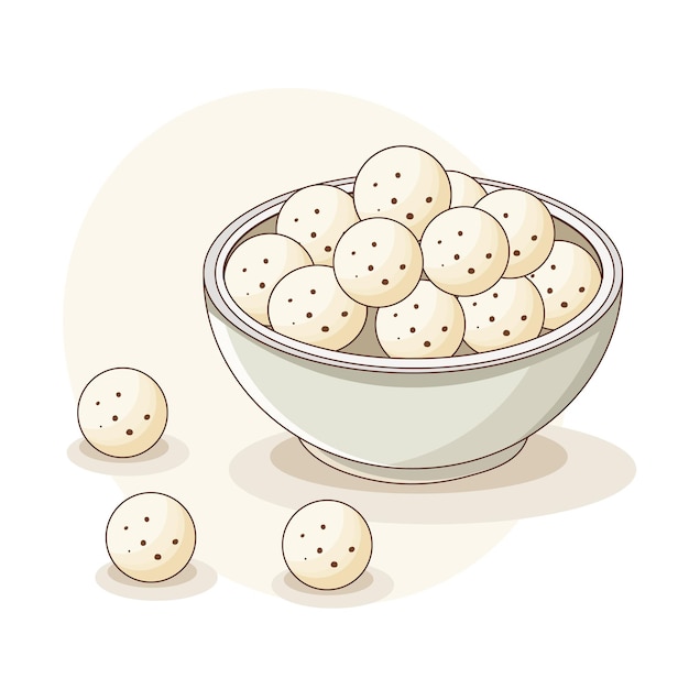 Eine Schüssel köstlicher Rasgulla-Süßigkeiten