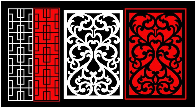 Eine schwarz-rote Ziertafel mit einem Muster des Wortes Scharnier darauf.