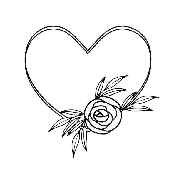 Eine schwarz-weiß-zeichnung von rosen und blättern