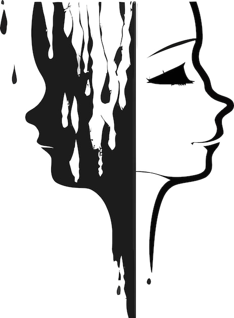 Eine Schwarz-Weiß-Zeichnung von zwei Mädchen