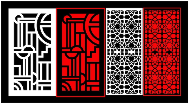 Eine schwarz-weiße Karte mit einem rot-schwarzen Design mit der Aufschrift „Laserschnitt“.