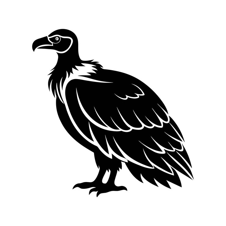 Vektor eine schwarz-weiße zeichnung eines vogels mit weißem hintergrund