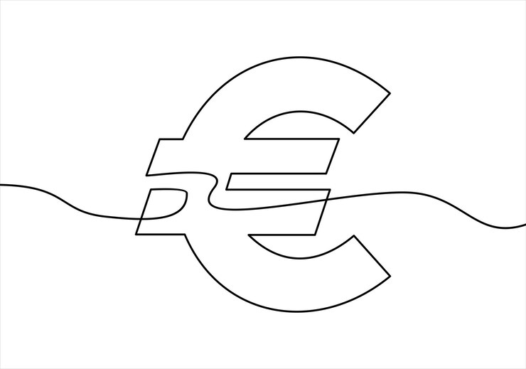eine schwarzweiße Zeichnung eines E-Symbols