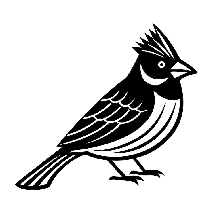 Vektor eine schwarzweiße zeichnung eines vogels mit schwarzweißem hintergrund