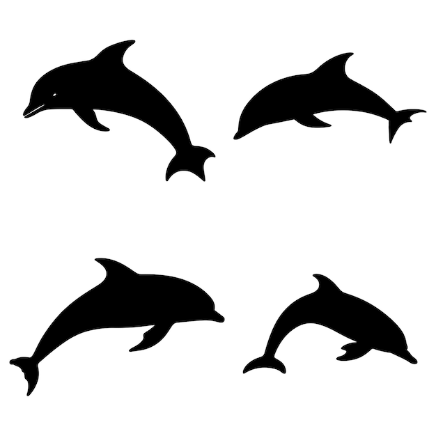Eine Silhouette eines Delfins