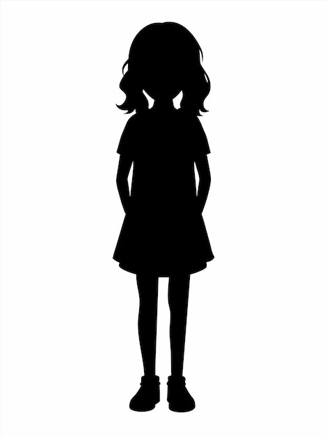 eine Silhouette eines Mädchens mit einem Schatten auf der Rückseite