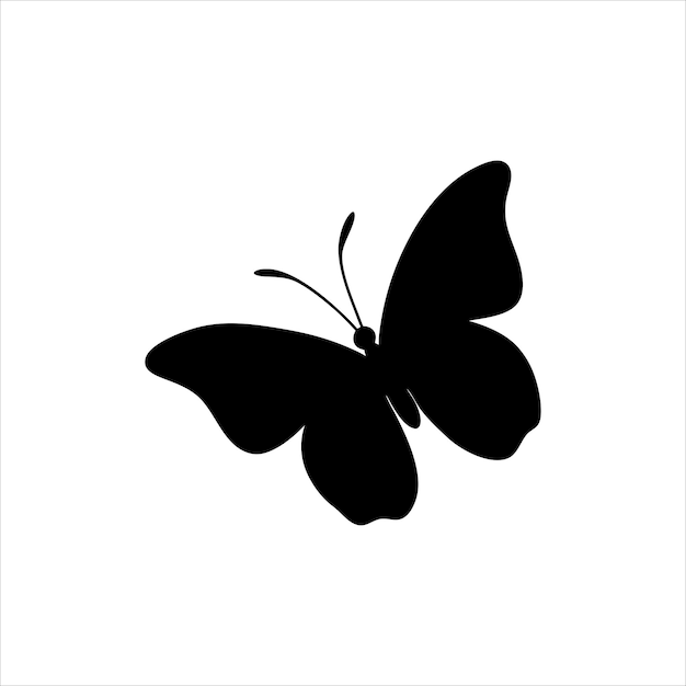 Eine Silhouette eines Schmetterlings, der sanft auf einer Blume landet, die ihre zarte Natur hervorhebt