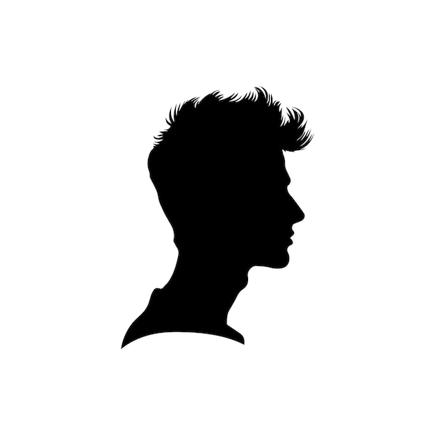 Vektor eine silhouette von einem mann mit einem clipart-vektor, die auf einem weißen hintergrund illustriert ist