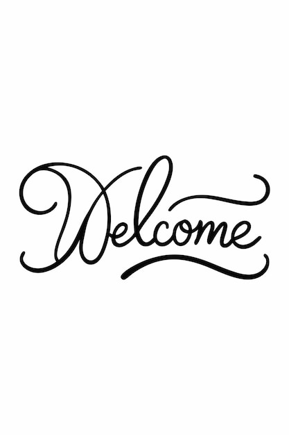Eine stilvolle und elegante handgeschriebene Kalligraphie des Wortes Welcome