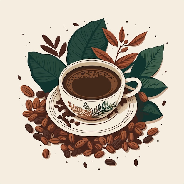 Vektor eine tasse frischer kaffee-vektor-illustration